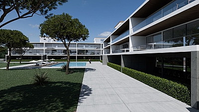 O belo condomínio de luxo no coração de Monte Redondo em Leiria, é composto por dois volumes idênticos de três andares, oferecendo amplo espaço e p...